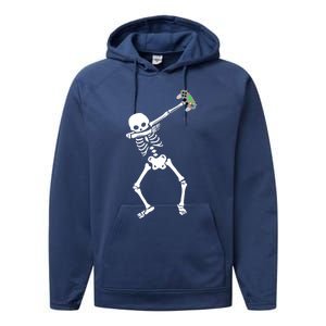 Halloween Dabbing Skeleton Gamer Dab Video Games Funny Gift Performance Fleece Hoodie