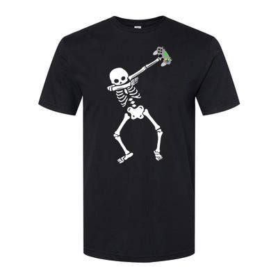 Halloween Dabbing Skeleton Gamer Dab Video Games Funny Gift Softstyle CVC T-Shirt