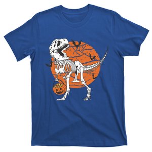 Halloween Dinosaur Skeleton T Rex Scary Pumpkin Moon T-Shirt