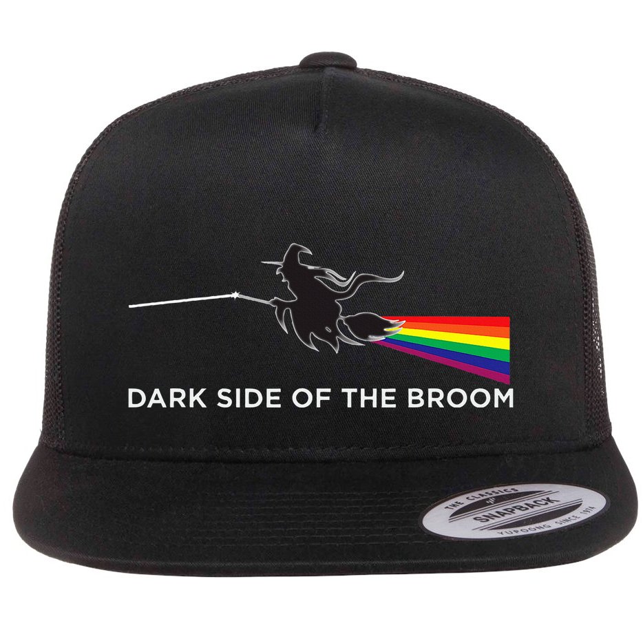 Halloween Dark Side Of The Broom Classic Rock Witch Flat Bill Trucker Hat