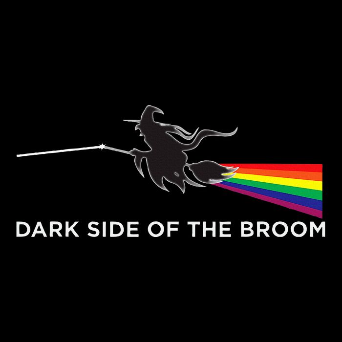 Halloween Dark Side Of The Broom Classic Rock Witch Flat Bill Trucker Hat