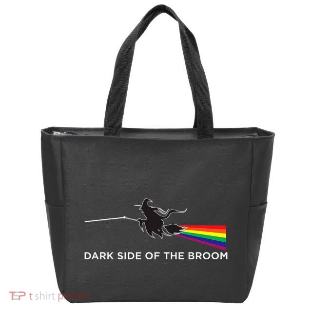Halloween Dark Side Of The Broom Classic Rock Witch Zip Tote Bag