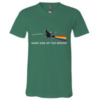 Halloween Dark Side Of The Broom Classic Rock Witch V-Neck T-Shirt