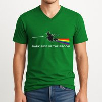 Halloween Dark Side Of The Broom Classic Rock Witch V-Neck T-Shirt