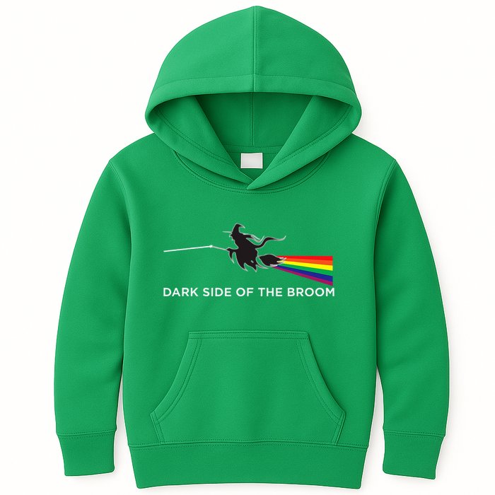 Halloween Dark Side Of The Broom Classic Rock Witch Kids Hoodie