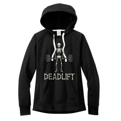 Halloween Deadlift Skeleton Gym Workout Costume Women's Fleece Hoodie