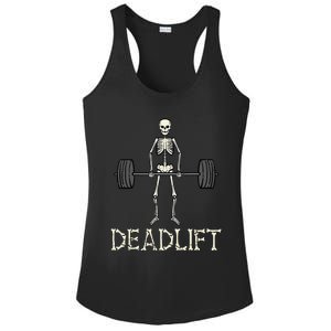 Halloween Deadlift Skeleton Gym Workout Costume Ladies PosiCharge Competitor Racerback Tank