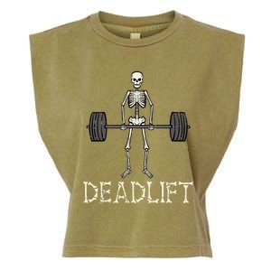 Halloween Deadlift Skeleton Gym Workout Costume Garment-Dyed Women's Muscle Tee