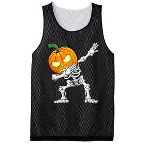 Halloween Dabbing Skeleton Scary Pumpkin Jack O Lantern Mesh Reversible Basketball Jersey Tank