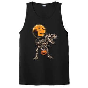 Halloween Dinosaur Skeleton T Rex Scary Pumpkin Moon Great Gift PosiCharge Competitor Tank