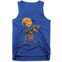 Halloween Dinosaur Skeleton T Rex Scary Pumpkin Moon Great Gift Tank Top