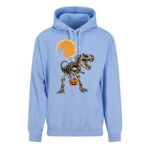 Halloween Dinosaur Skeleton T Rex Scary Pumpkin Moon Great Gift Unisex Surf Hoodie