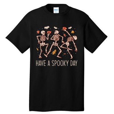 Halloween Dancing Skeletons Have A Spooky Day Fun Retro Joy Tall T-Shirt