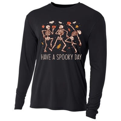 Halloween Dancing Skeletons Have A Spooky Day Fun Retro Joy Cooling Performance Long Sleeve Crew