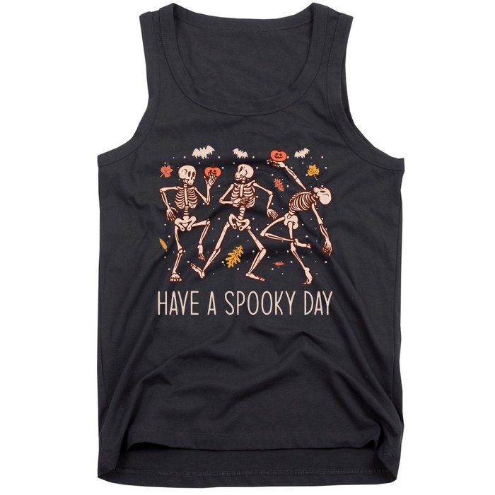 Halloween Dancing Skeletons Have A Spooky Day Fun Retro Joy Tank Top