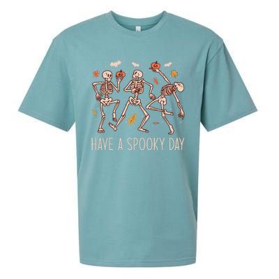 Halloween Dancing Skeletons Have A Spooky Day Fun Retro Joy Sueded Cloud Jersey T-Shirt