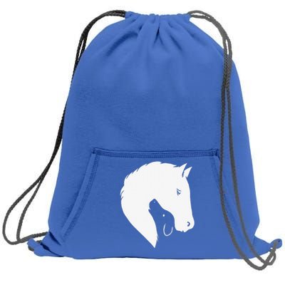 Horse Dog Silhouette Funny Equine Canine Sweatshirt Cinch Pack Bag