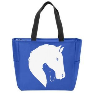 Horse Dog Silhouette Funny Equine Canine Zip Tote Bag