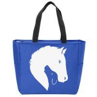 Horse Dog Silhouette Funny Equine Canine Zip Tote Bag