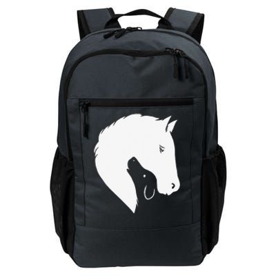 Horse Dog Silhouette Funny Equine Canine Daily Commute Backpack