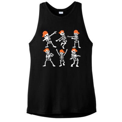 Halloween Dancing Skeleton Cap Funny Ladies PosiCharge Tri-Blend Wicking Tank