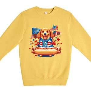 Hot Dog Sausages Frank Day Merican Sarcastic Food Animal Meaningful Gift Premium Crewneck Sweatshirt