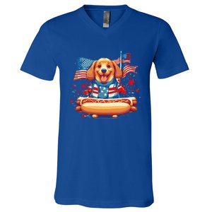 Hot Dog Sausages Frank Day Merican Sarcastic Food Animal Meaningful Gift V-Neck T-Shirt