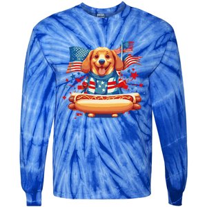 Hot Dog Sausages Frank Day Merican Sarcastic Food Animal Meaningful Gift Tie-Dye Long Sleeve Shirt