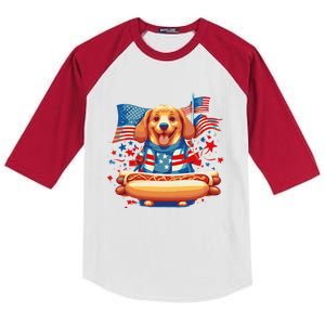 Hot Dog Sausages Frank Day Merican Sarcastic Food Animal Meaningful Gift Kids Colorblock Raglan Jersey