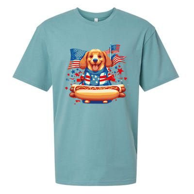 Hot Dog Sausages Frank Day Merican Sarcastic Food Animal Meaningful Gift Sueded Cloud Jersey T-Shirt