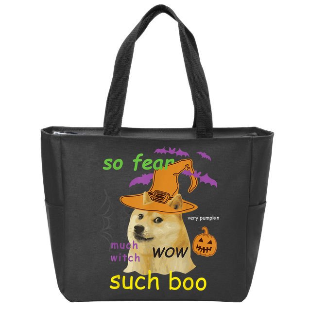 Halloween Doge Shirt Meme Costume Zip Tote Bag