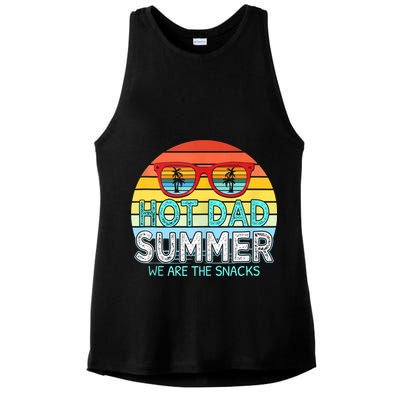 Hot Dad Summer Snacks With Chill Sunglass Vintage Apparel Ladies PosiCharge Tri-Blend Wicking Tank