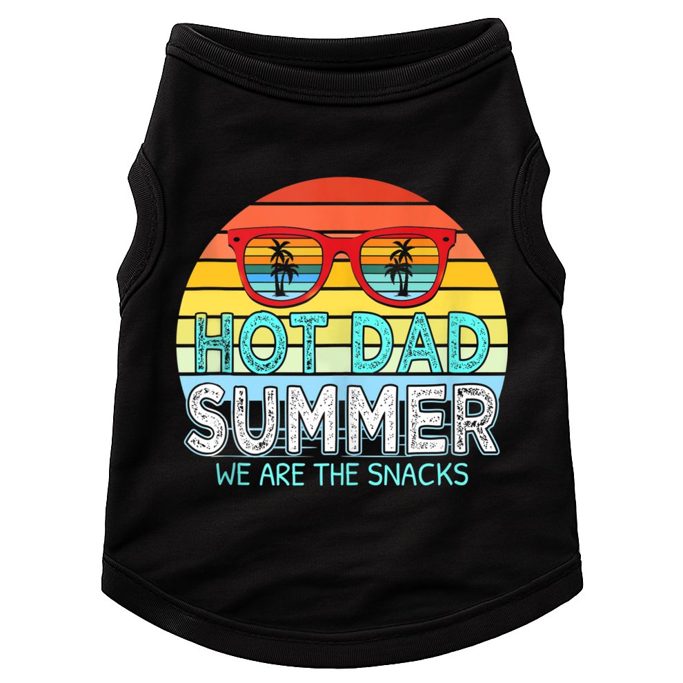 Hot Dad Summer Snacks With Chill Sunglass Vintage Apparel Doggie Tank