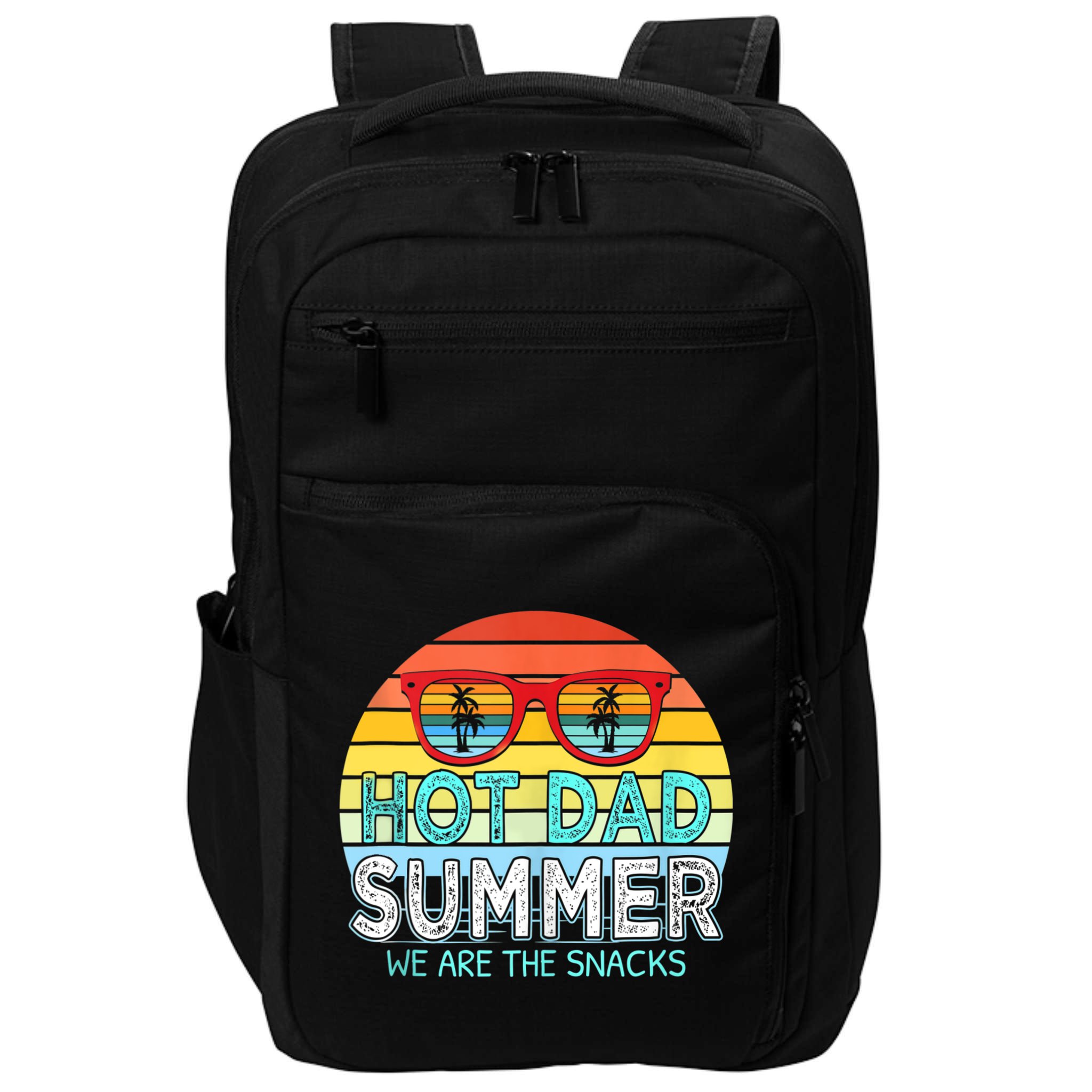 Hot Dad Summer Snacks With Chill Sunglass Vintage Apparel Impact Tech Backpack