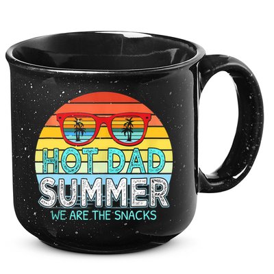 Hot Dad Summer Snacks With Chill Sunglass Vintage Apparel 15oz Campfire Ceramic Mug