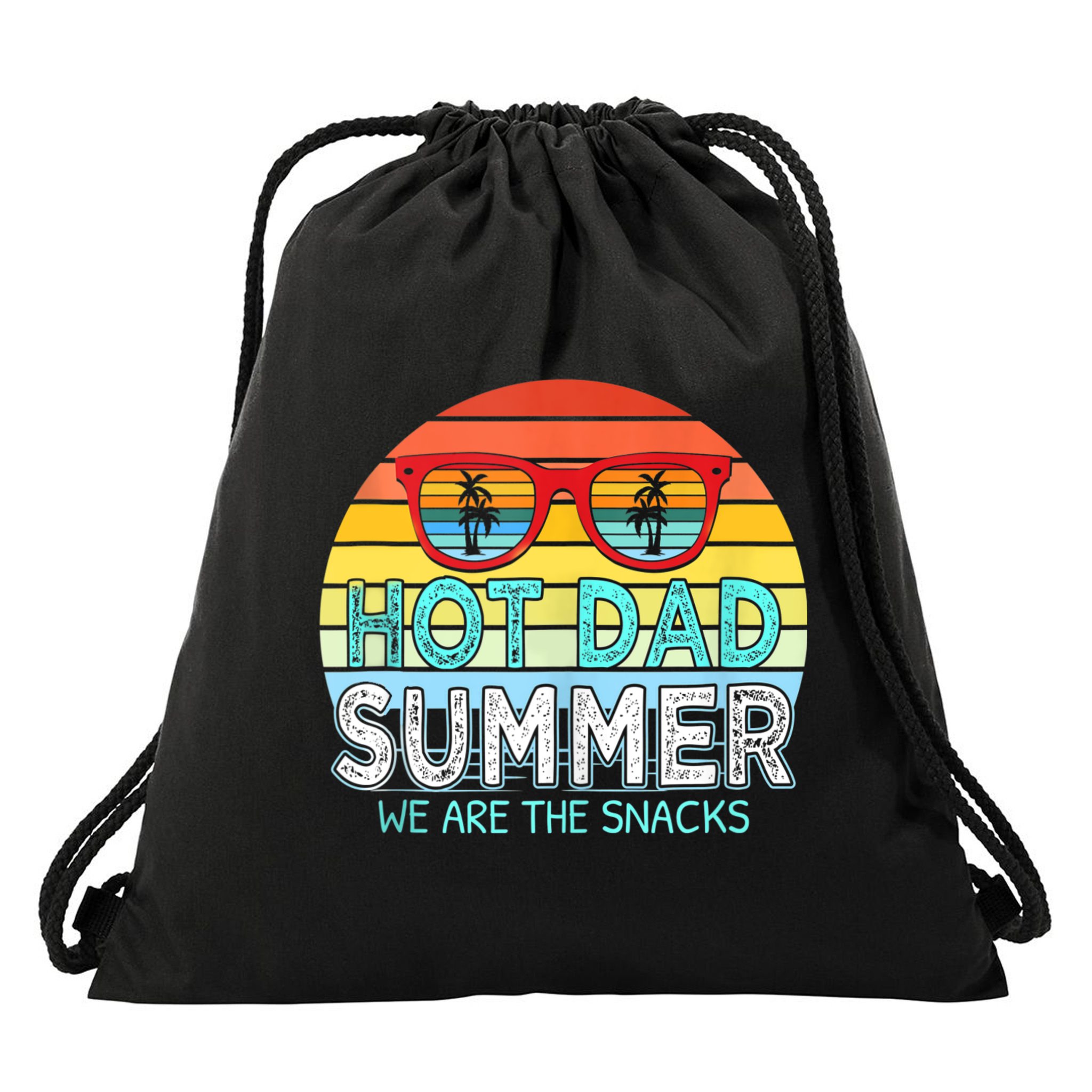 Hot Dad Summer Snacks With Chill Sunglass Vintage Apparel Drawstring Bag