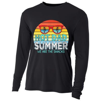 Hot Dad Summer Snacks With Chill Sunglass Vintage Apparel Cooling Performance Long Sleeve Crew
