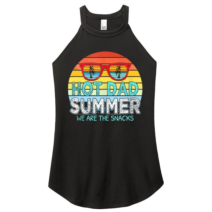 Hot Dad Summer Snacks With Chill Sunglass Vintage Apparel Women's Perfect Tri Rocker Tank
