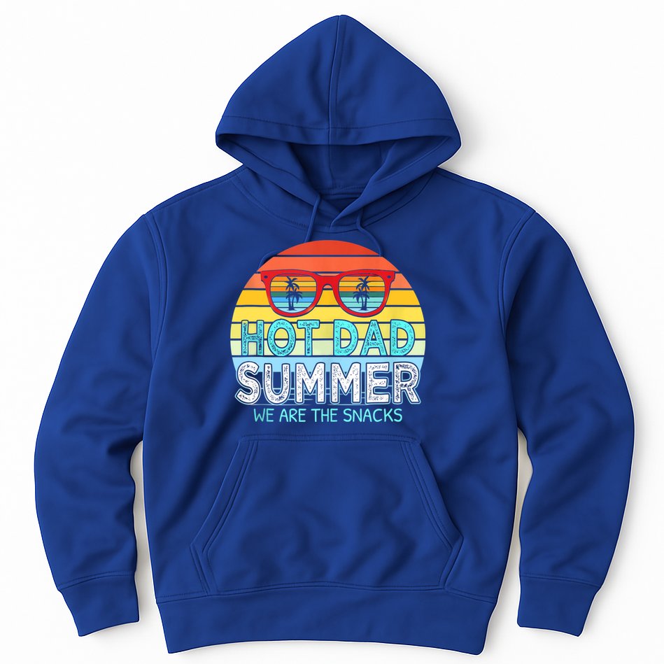 Hot Dad Summer Snacks With Chill Sunglass Vintage Apparel Hoodie