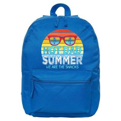 Hot Dad Summer Snacks With Chill Sunglass Vintage Apparel 16 in Basic Backpack