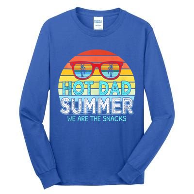 Hot Dad Summer Snacks With Chill Sunglass Vintage Apparel Tall Long Sleeve T-Shirt