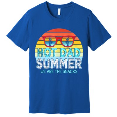 Hot Dad Summer Snacks With Chill Sunglass Vintage Apparel Premium T-Shirt