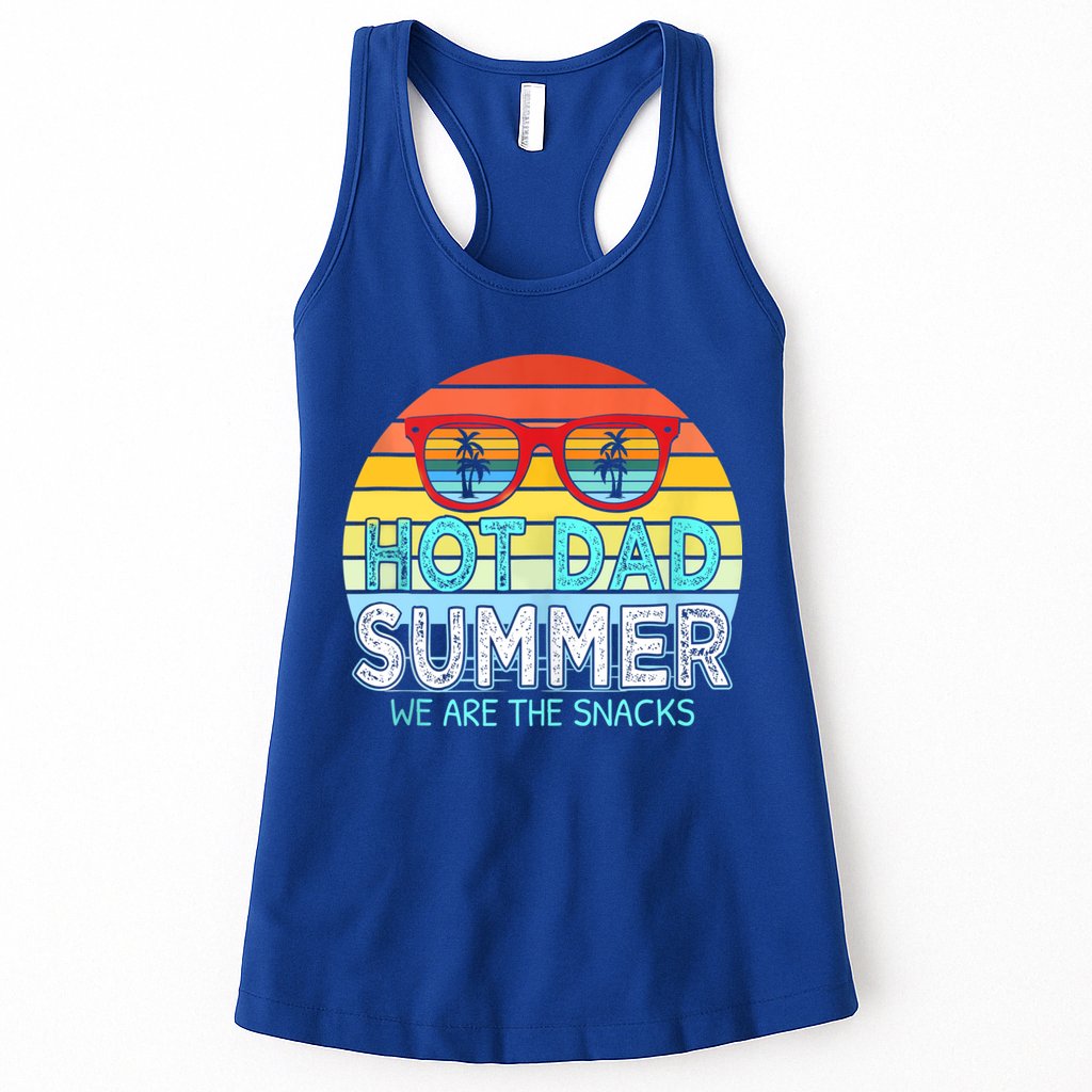 Hot Dad Summer Snacks With Chill Sunglass Vintage Apparel Womens Tank Top