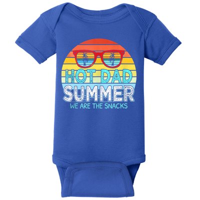 Hot Dad Summer Snacks With Chill Sunglass Vintage Apparel Baby Bodysuit