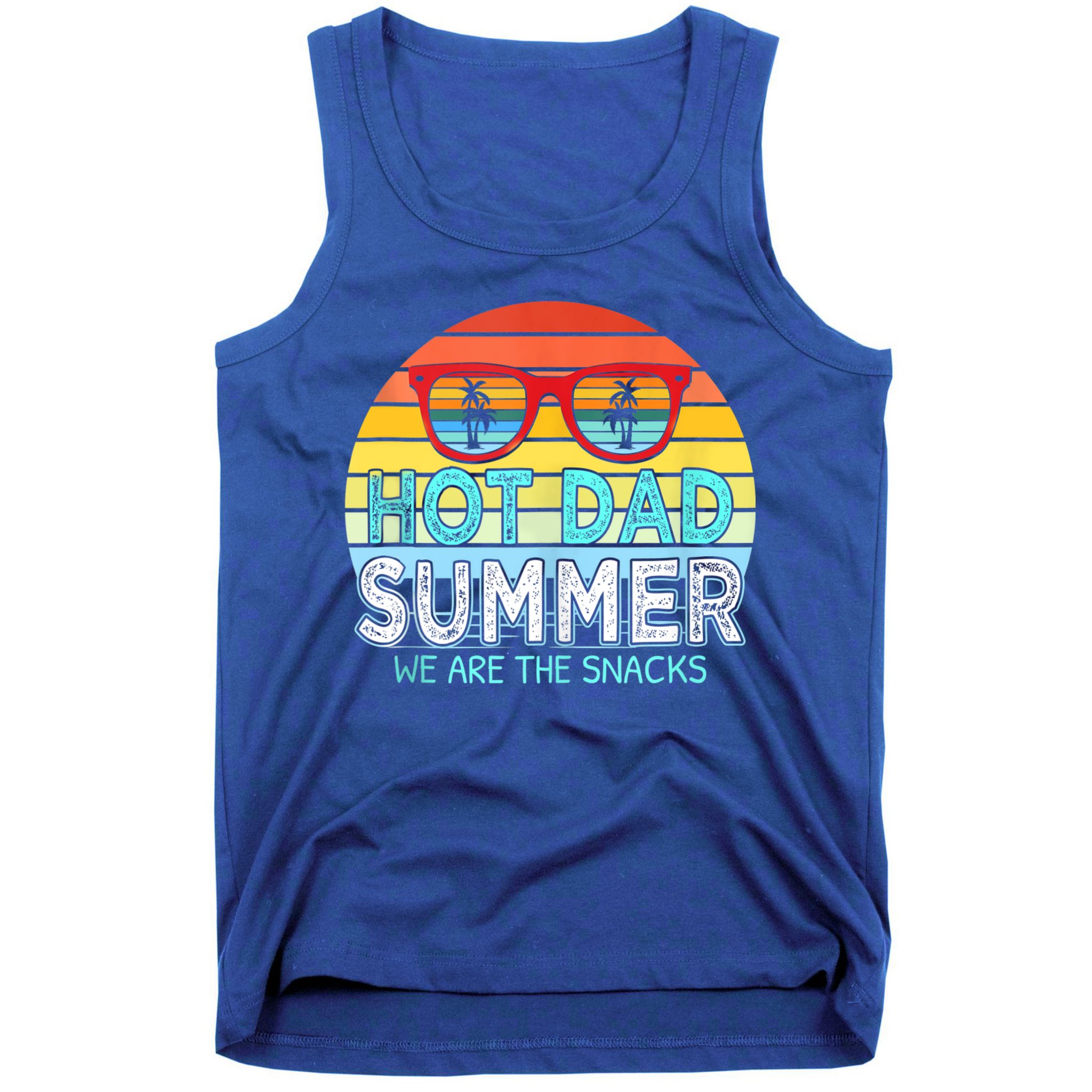 Hot Dad Summer Snacks With Chill Sunglass Vintage Apparel Tank Top