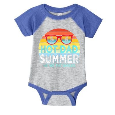 Hot Dad Summer Snacks With Chill Sunglass Vintage Apparel Infant Baby Jersey Bodysuit