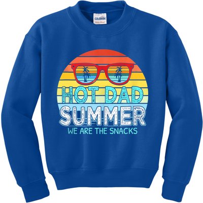 Hot Dad Summer Snacks With Chill Sunglass Vintage Apparel Kids Sweatshirt