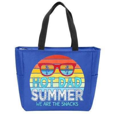 Hot Dad Summer Snacks With Chill Sunglass Vintage Apparel Zip Tote Bag