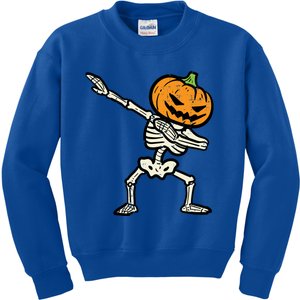 Halloween Dab Skeleton Pumpkin Costume Gift Kids Sweatshirt