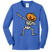 Halloween Dab Skeleton Pumpkin Costume Gift Kids Long Sleeve Shirt